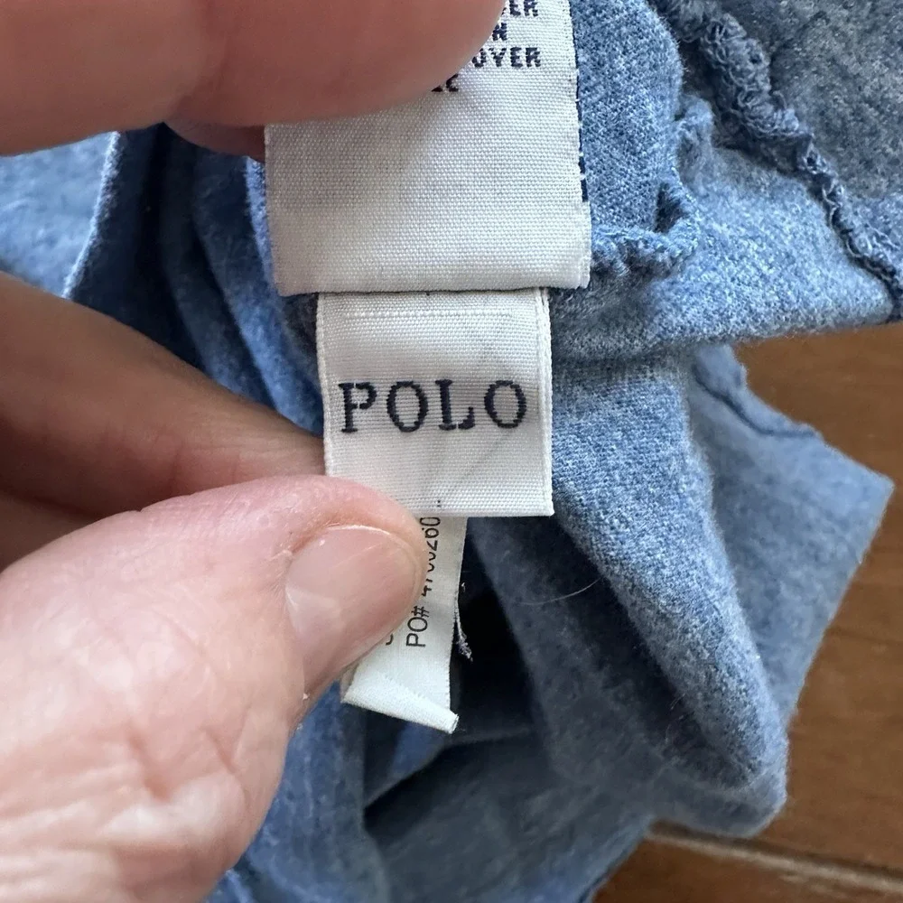 Polo Ralph Lauren Men's Long Sleeve T-Shirt Small Blue W/White Pony Casual‎
